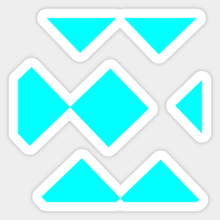 Ice Blue Diamond Squares Sticker